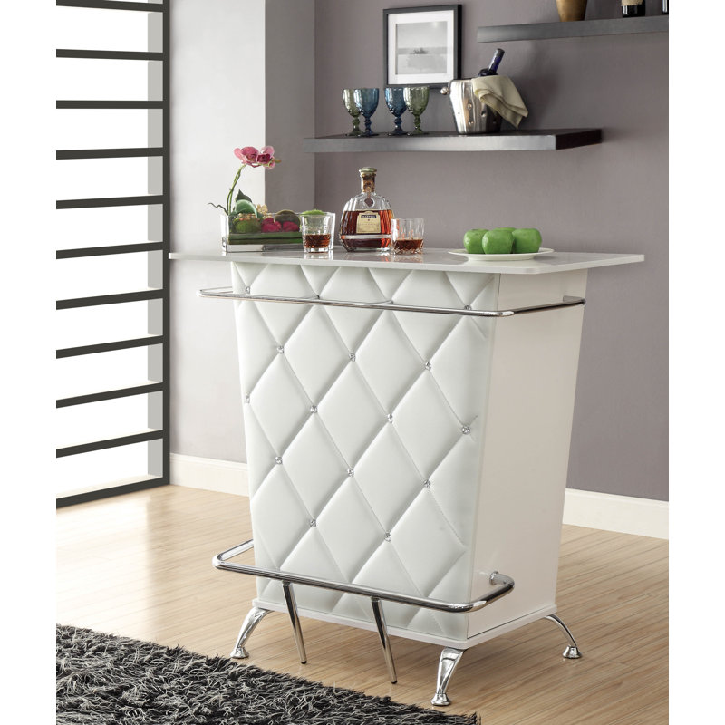 Everly Quinn Reeves Tufted Bar with Wine Storage & Reviews Wayfair